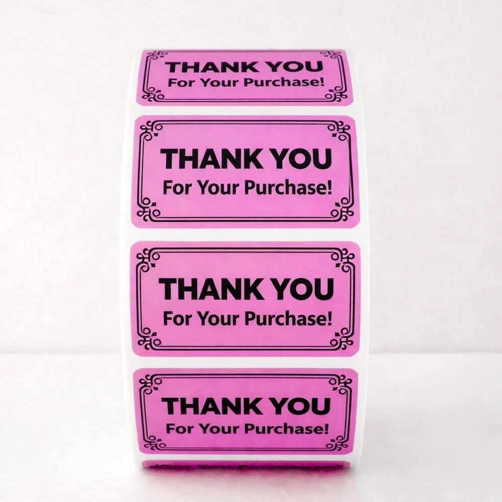 Thank You For Your Purchase Labels 100 Pack – Small Business Packaging Stickers